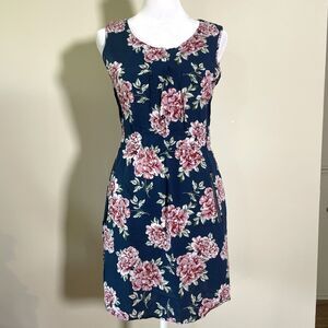 Basement Women’s Floral Blue Pink Mini Dress Size Small Coquette Sundress